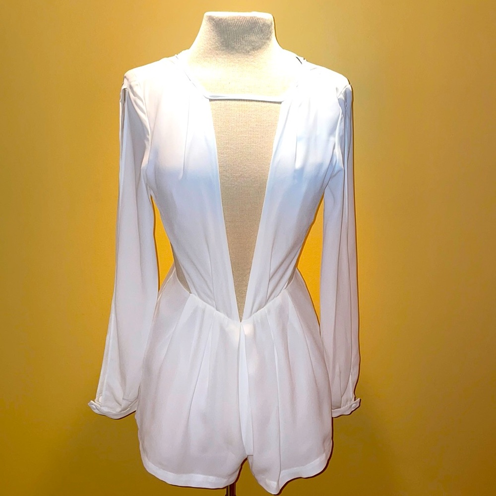 Evenuel white cutout romper
